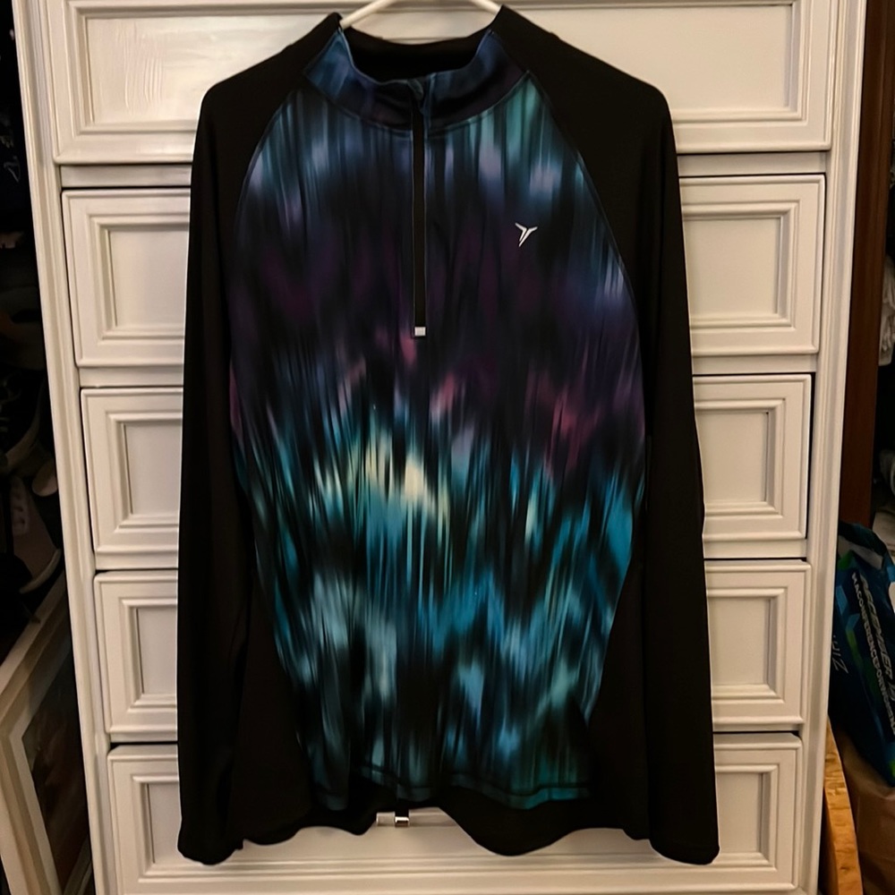 NWOT Old Navy Tie Dye Long Sleeve Athletic Top with Zipper US Size X-Large